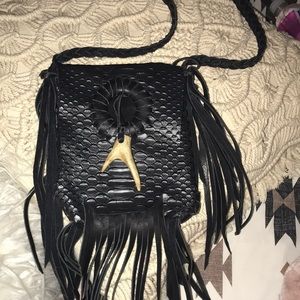 Hide and Hunter black snake embossed crossbody